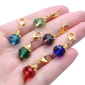 24 Crystal Dangle Charms Gold Clasp Jewelry Making Supplies