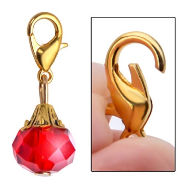 24 Crystal Dangle Charms Gold Clasp Jewelry Making Supplies