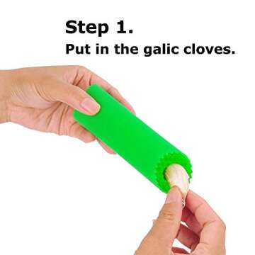 Sinnsally Garlic Peeler Skin Remover Roller Keeper,Easy Quick to Peeled Garlic Cloves with Silicone ...