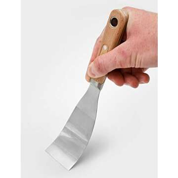 ROLLINGDOG 4PC Putty Knife Scrapers - Stainless Steel Spackle Knife Set with Laser Engraved Wood Handle for Scrapering,Drywall Repairs and Spreading(1",2",3",4")