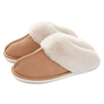 Donpapa Women's Slipper with Memory Foam Fluffy Soft Warm Slip On House Slippers Anti-Skid Cozy Plus...