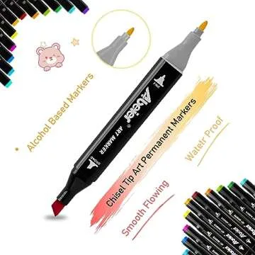 ABEIER 100 Colors Dual Tips Alcohol Markers set,Art Markers for Drawing, Permanent Sketch Markers for Kids adult coloring