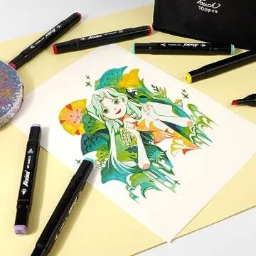 ABEIER 100 Colors Dual Tips Alcohol Markers set,Art Markers for Drawing, Permanent Sketch Markers for Kids adult coloring