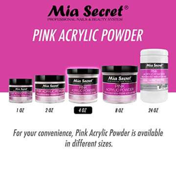 Mia Secret Pink Acrylic Powder 4 oz.