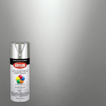 Krylon K05590007 COLORmaxx Metallic Silver Spray Paint and Primer