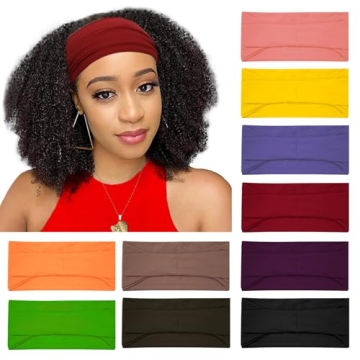 RITOPER 10 Pack Wide Headbands, Comfort Non-Slip Sweat Bands for Women