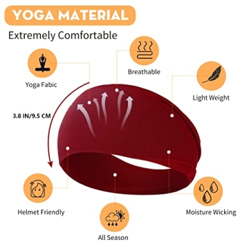 RITOPER Wide Headbands for Active Women in 10 Colors