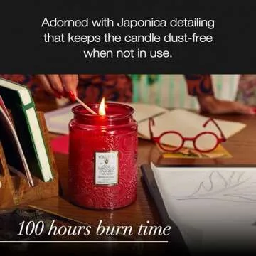 Voluspa Goji Tarocco Orange, Large Candle Jar, 18 oz, 100 Hour Burn Time, All Natural Wicks and Coconut Wax for Clean Burning, Vegan, Poured in the USA
