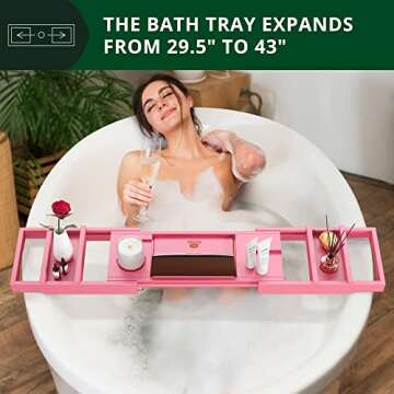 Luxury Bathtub Caddy Tray - Perfect for Two Relaxing Baths