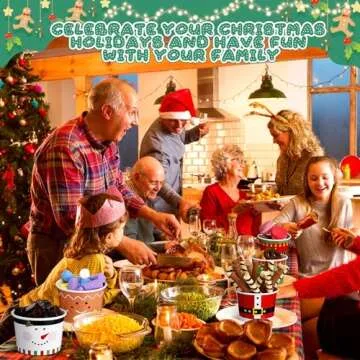 Zhehao 120 Pcs Christmas Ice Cream Bowls for Parties