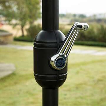 Sunnyglade 9' Patio Umbrella Outdoor Table Umbrella with 8 Sturdy Ribs (Black and White)