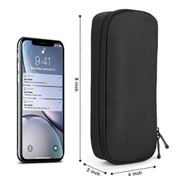 Big Capacity Pencil Case, Senignol Canvas Pencil Case, Pencil Pouch Box Organizer with Double Zipper, Student Stationery Organizer for Students School & Office Makeup Supplies Business (Black)