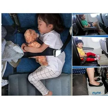 FLYPAL Inflatable Foot Rest for Air Travel, U.S Patented 2 in 1 Design, Blow-Up Pillow Cushion for Home, Office and Kids to Sleep on Long Flights, 17“x11 x17, Grey.