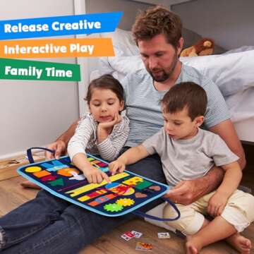 HONGDDY Busy Board, 20 in 1 Montessori Toys for Toddler, Sensory Board with Extra DIY Page for Learning Fine Motor Skills and Travel, Preschool Educational Learning Toys Gift for Boys Girls