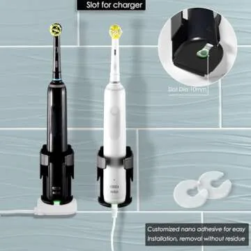 Stylish Wall Mounted Toothbrush Holder - 2 Pack