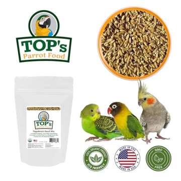 TOP's Napoleon's Seed Mix for All Small Hookbills, Non-GMO, Soy Free, Corn Free, USDA Organic Certified, 1 lb