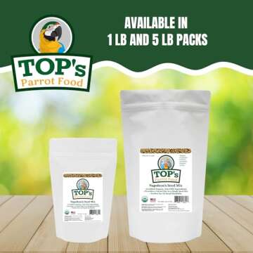 TOP's Napoleon's Seed Mix for All Small Hookbills, Non-GMO, Soy Free, Corn Free, USDA Organic Certified, 1 lb
