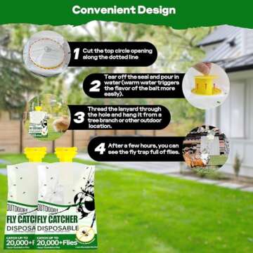 Natural Outdoor Fly Traps - 9 Pack Non-Toxic & Effective