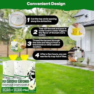 Natural Outdoor Fly Traps - 9 Pack Non-Toxic & Effective