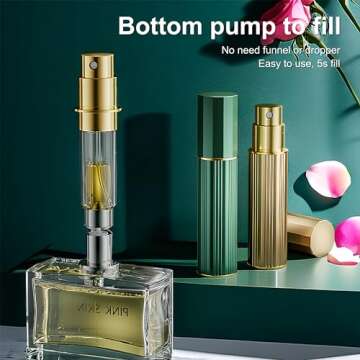 Fiwecos Perfume Travel Refillable Bottle Cologne Portable Atomizer Fragrance Scent Sprayer Pump Fill...