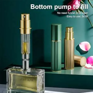 Fiwecos Perfume Travel Refillable Bottle Cologne Portable Atomizer Fragrance Scent Sprayer Pump Fill...