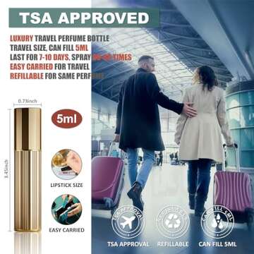 Fiwecos Perfume Travel Refillable Bottle Cologne Portable Atomizer Fragrance Scent Sprayer Pump Fill from Bottom Mini Pocket Size 5ml for Travel Essentials & Best Gift (Gold+Green)