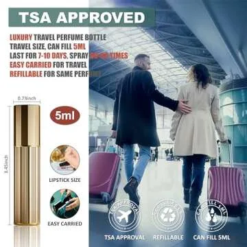 Fiwecos Perfume Travel Refillable Bottle Cologne Portable Atomizer Fragrance Scent Sprayer Pump Fill from Bottom Mini Pocket Size 5ml for Travel Essentials & Best Gift (Gold+Green)