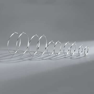 LOUMILEO 925 Sterling Silver Hoop Earrings Big Silver Hoop Earrings Hypoallergenic Large Thin Hoop Earrings for Women Lightweight Silver Hoops Earrings for Women (65mm)