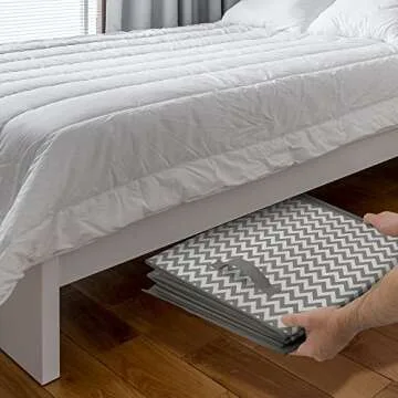 Sorbus Storage Chest with Flip-Top Lid, Collapsible Storage for Closet & Home Organization - Large (Pattern - Chevron Gray)