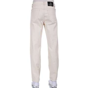 Eagle Blue Jeans - Men Basic Work Off White Denim Jeans Straight Leg fit 31W X 30L