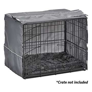 New World Dog Crate Comfort Kit by, Matching Dog Crate Cover & Dog Bed to Make Your Dogs Crate Their Home, Compatible with Midwest Homes for Pets & New World Dog Crates, Fits 24-Inch Dog Crate, Gray
