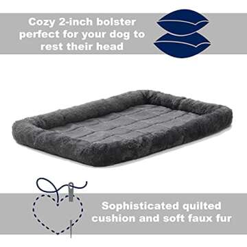 New World Dog Crate Comfort Kit by, Matching Dog Crate Cover & Dog Bed to Make Your Dogs Crate Their Home, Compatible with Midwest Homes for Pets & New World Dog Crates, Fits 24-Inch Dog Crate, Gray
