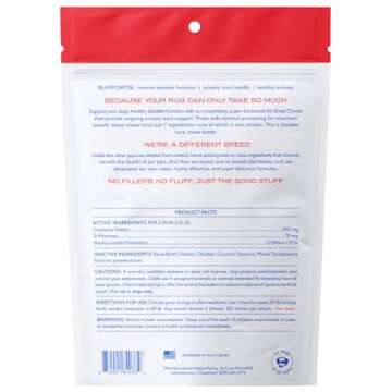 Native Pet Dog & Cat UTI Treatment - 120 Chicken Chews with Cranberry - Bladder Control for Urinary ...