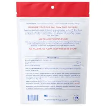 Native Pet Dog & Cat UTI Treatment - 120 Chicken Chews with Cranberry - Bladder Control for Urinary ...