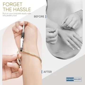 Mission Gallery Bracelet Helper Tool - Fastener Helper Tool for Bracelet, Necklace, Jewelry, Watch - Clip, Clasp Helper - Easy to Put on Yourself, Portable, Made of Metal, Silver