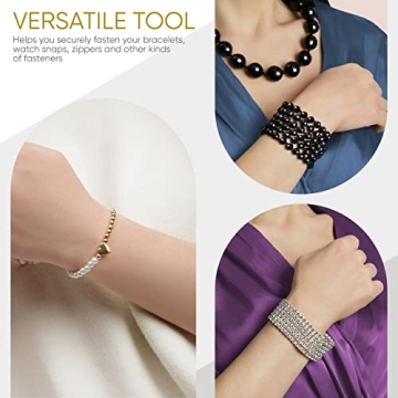 Mission Gallery Bracelet Helper Tool - Fastener Helper Tool for Bracelet, Necklace, Jewelry, Watch - Clip, Clasp Helper - Easy to Put on Yourself, Portable, Made of Metal, Silver