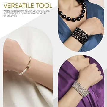 Mission Gallery Bracelet Helper Tool - Fastener Helper Tool for Bracelet, Necklace, Jewelry, Watch - Clip, Clasp Helper - Easy to Put on Yourself, Portable, Made of Metal, Silver