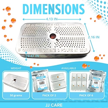 JJ CARE 50g Silica Gel Canister - Rechargeable Moisture Absorber