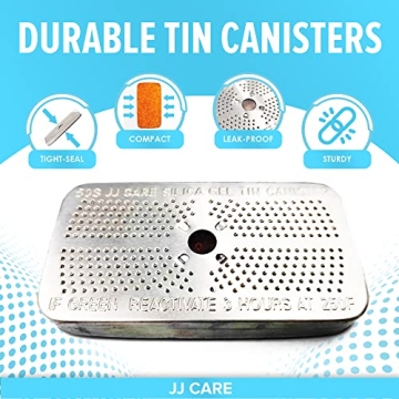 JJ CARE 50g Silica Gel Canister - Rechargeable Moisture Absorber