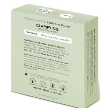 Kitsch Tea Tree & Mint Anti-Dandruff Vegan Shampoo for Itchy Scalp | Made in US | Paraben & Sulfate-Free | 3.2oz