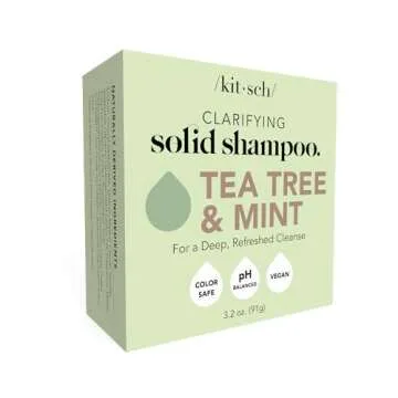 Kitsch Tea Tree & Mint Anti-Dandruff Vegan Shampoo for Itchy Scalp | Made in US | Paraben & Sulfate-Free | 3.2oz