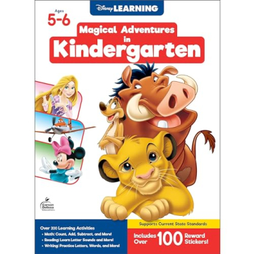 Disney Learning Magical Adventures in Kindergarten Workbooks - Math, Reading, and Handwriting for Ki...