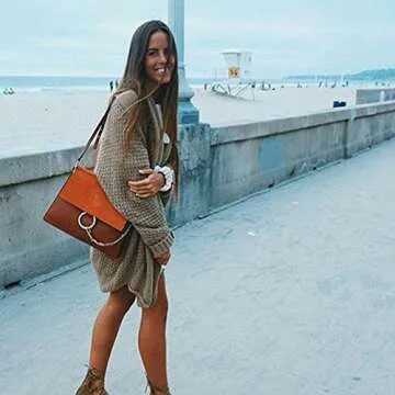 Mcupper Oversized Knitted Sweater for Women - Taupe