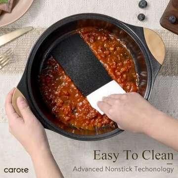 Non-toxic CAROTE 7PCS Nonstick Cookware Set for Healthy Cooking