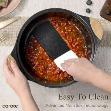 Non-toxic CAROTE 7PCS Nonstick Cookware Set for Healthy Cooking