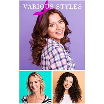 Curling Curlers Rod Headband for Women, No Heat Rollers Curl Curls with Hair Clips Scrunchie, Rods Silicone Big Soft Silk Foam Leopard Curler Ribbon Sleep in Flexirod Twist