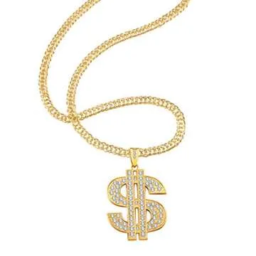 Stylish 6 Pieces Gold Plated Dollar Sign Necklace Set
