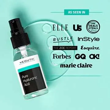 YEOUTH Pure Hyaluronic Acid Serum for Face 100% for Dry & Dull Skin, Hydrating Hyaluronic Face Serum...