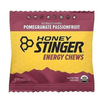 Honey Stinger Organic Pomegranate Passionfruit Energy Chew | Gluten Free & Caffeine Free | for Exerc...