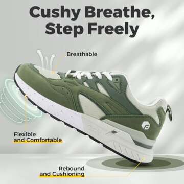 FitVille Women's Extra Wide Walking Shoes Women Wide Width Sneakers for Women for Flat Foot Plantar- Rebound Core V9 (9 Wide, Olive Green)